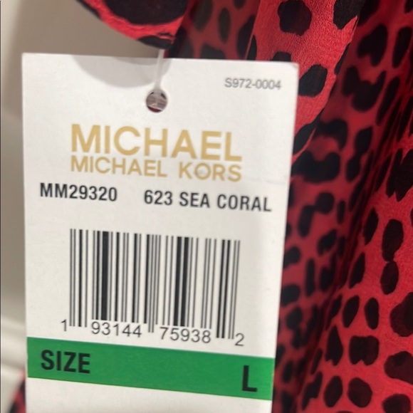 NWT Michael Kors Sexy Red Leopard Print Swim Cover - Picture 4 of 5